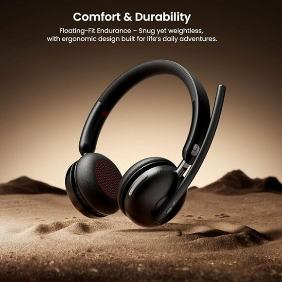 NEW Wireless Bluetooth 5.3 Headset with Mic & USB Dongle,AI Noise Cancelling - Picture 4 of 7